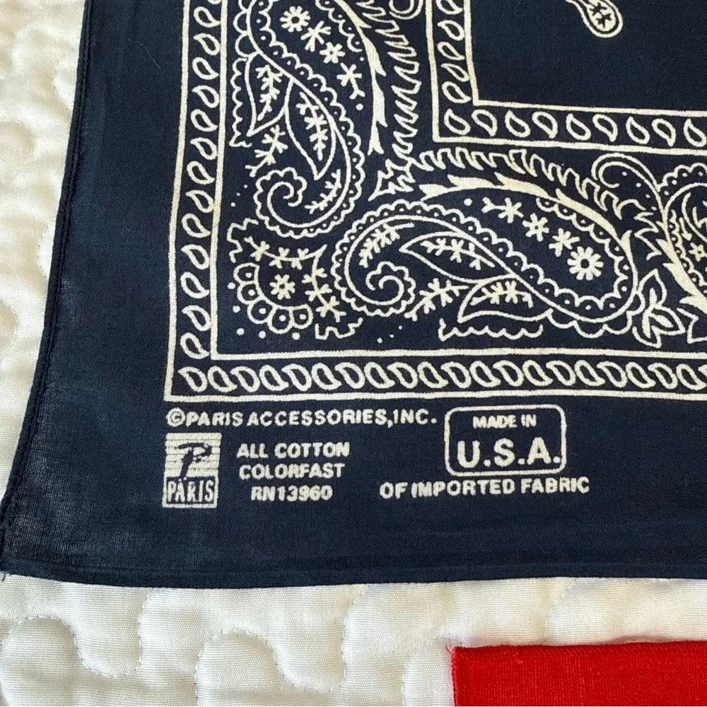 Lot of 16 VTG, Modern Handkerchiefs Bandana USA Flag RN 13960 Cotton Blend Paris